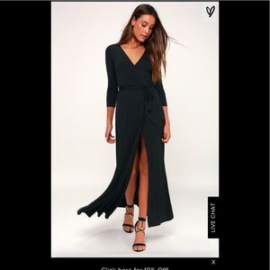 Lulus Black Wrap Maxi Dress